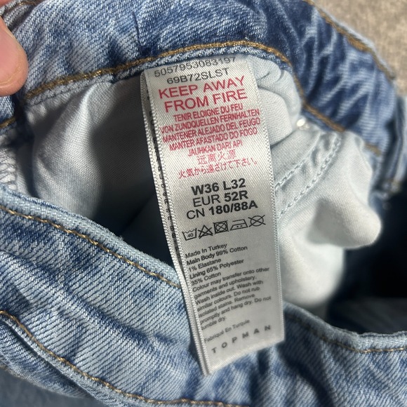 Topman Men's Stretch Skinny Jeans size 36x32 - Picture 14 of 15